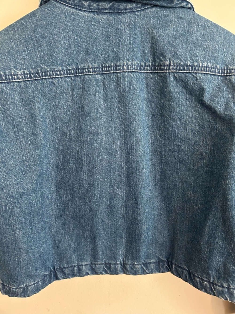 J. Crew Dark Blue Cropped Denim Jacket with Gold Buttons - Picture 13 of 14